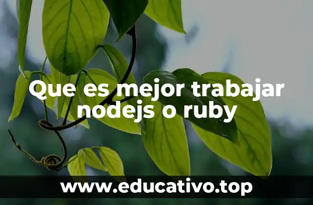 Que es mejor trabajar nodejs o ruby