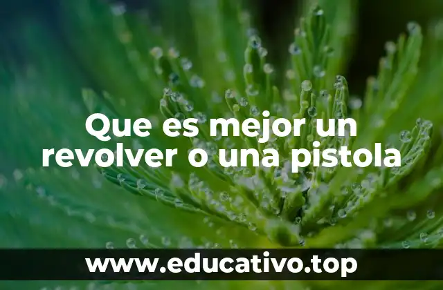 Que es mejor un revolver o una pistola