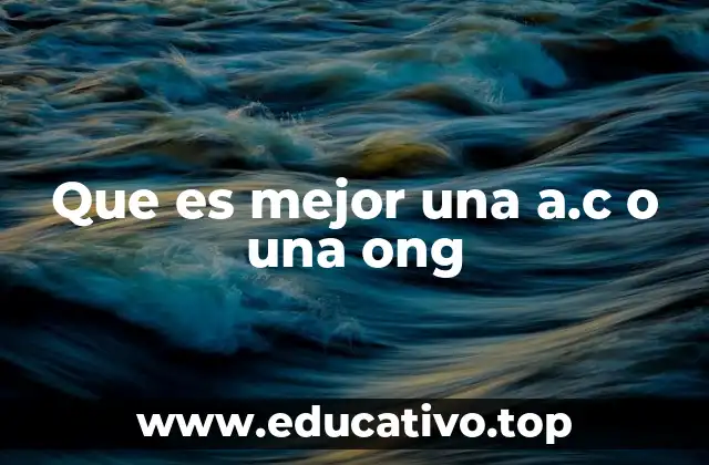 Que es mejor una a.c o una ong