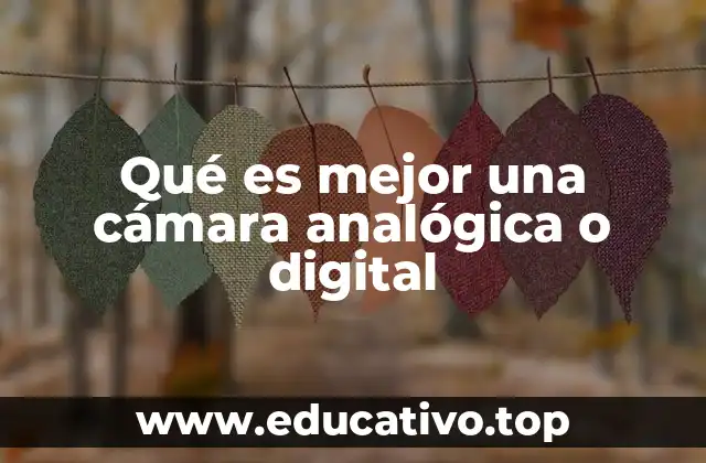 Qué es mejor una cámara analógica o digital