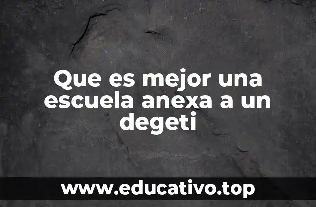 Que es mejor una escuela anexa a un degeti