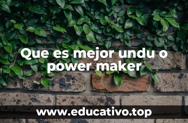 Que es mejor undu o power maker