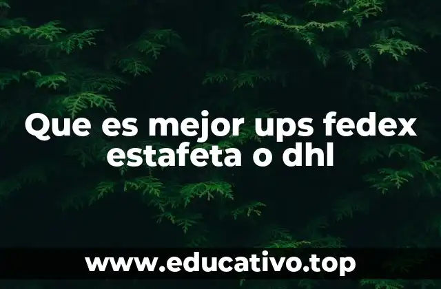 Que es mejor ups fedex estafeta o dhl