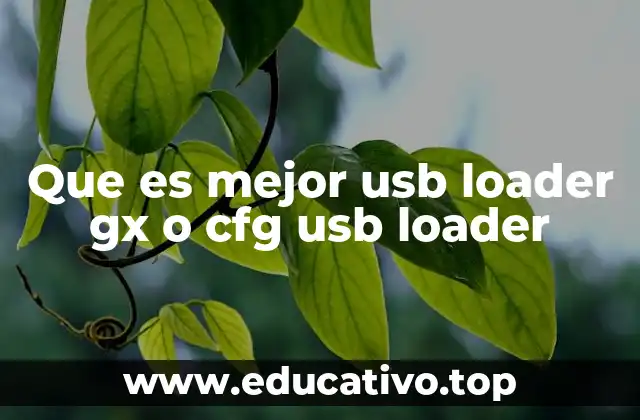 Que es mejor usb loader gx o cfg usb loader