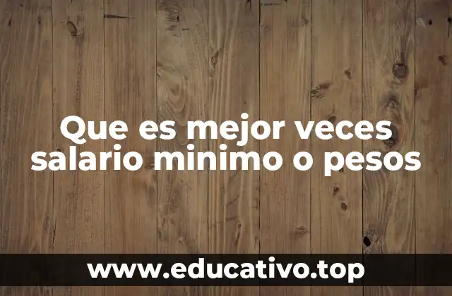 Que es mejor veces salario minimo o pesos