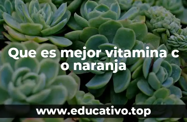 Que es mejor vitamina c o naranja