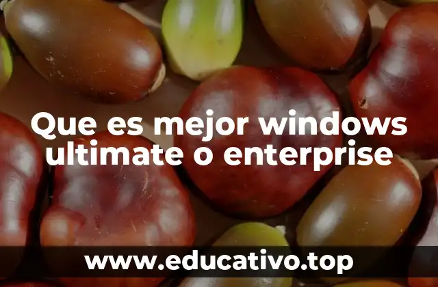 Que es mejor windows ultimate o enterprise