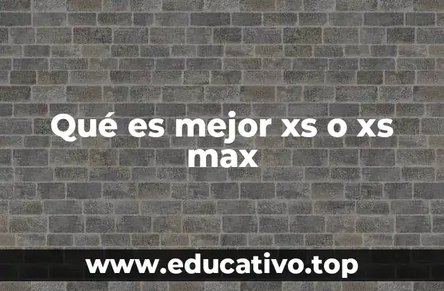 Qué es mejor xs o xs max