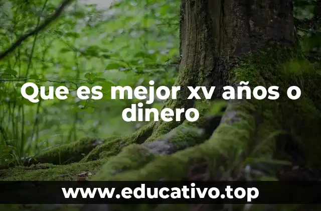 Que es mejor xv años o dinero