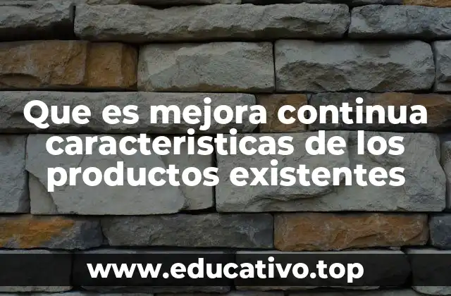 Que es mejora continua caracteristicas de los productos existentes