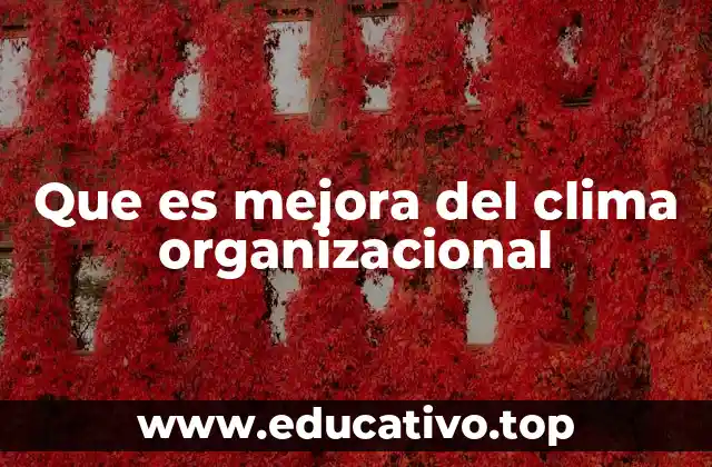 Que es mejora del clima organizacional