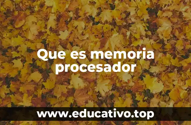 Que es memoria procesador