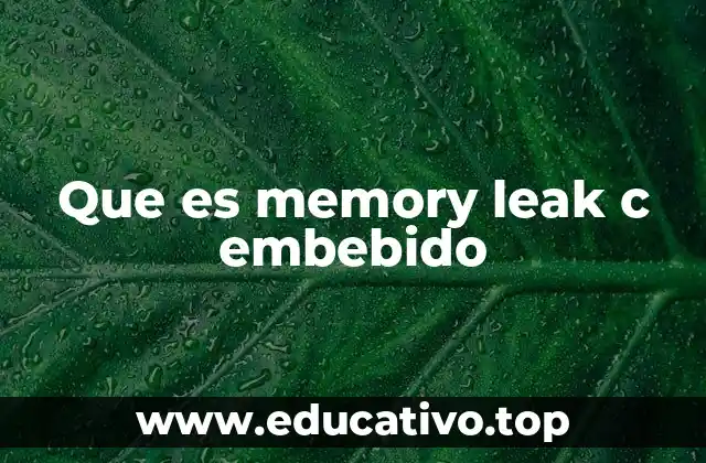 Cómo ocurre un memory leak en sistemas embebidos