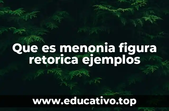 Que es menonia figura retorica ejemplos