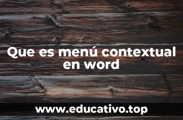 Que es menú contextual en word