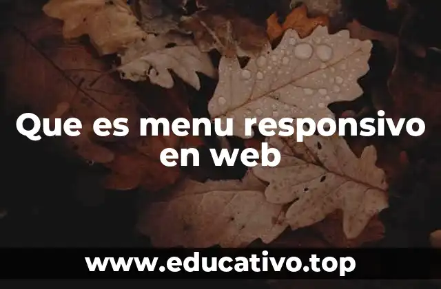 Que es menu responsivo en web