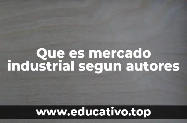 Que es mercado industrial segun autores