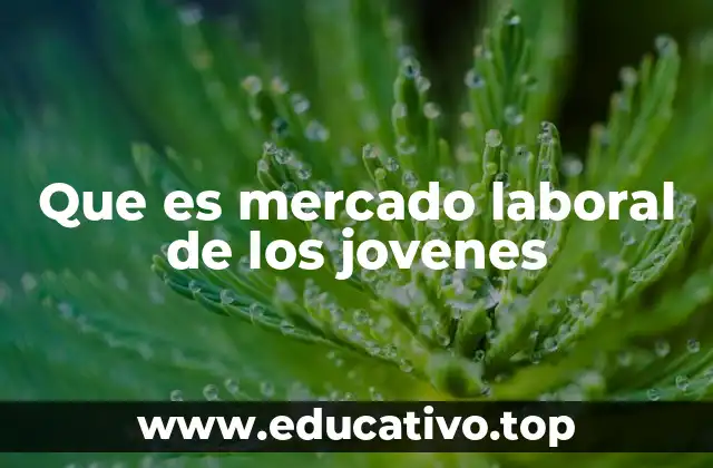 Que es mercado laboral de los jovenes