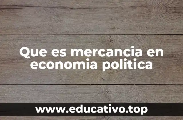 Que es mercancia en economia politica