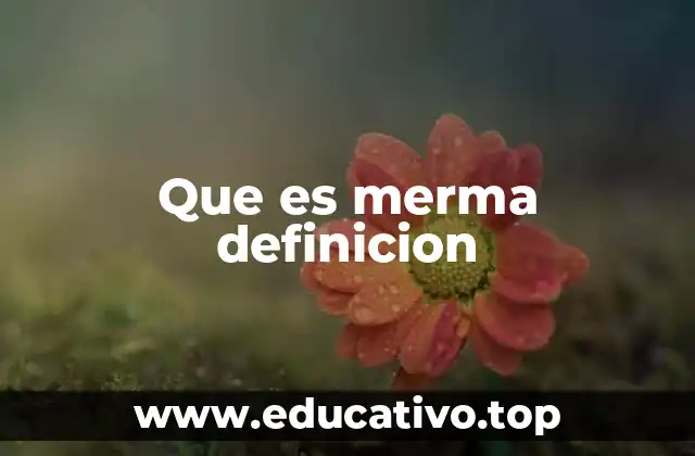 Que es merma definicion