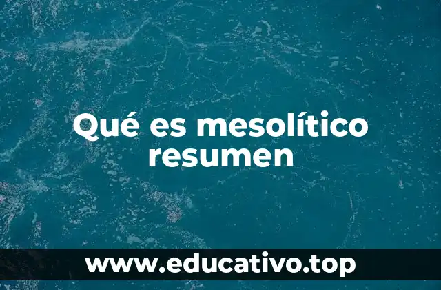 Qué es mesolítico resumen