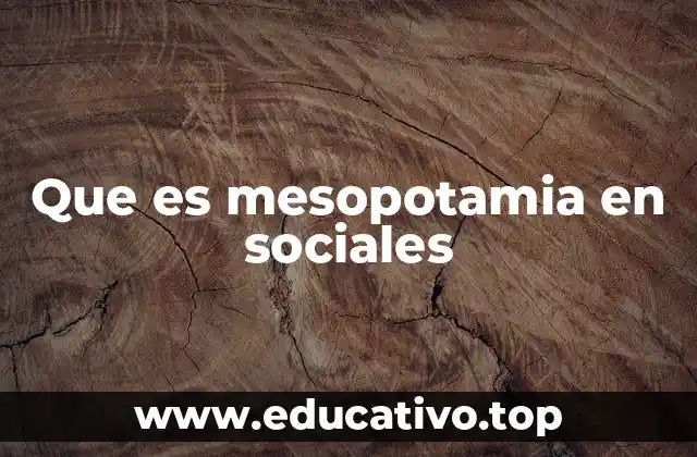 Que es mesopotamia en sociales