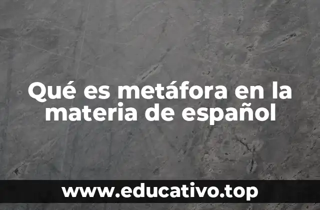 Qué es metáfora en la materia de español