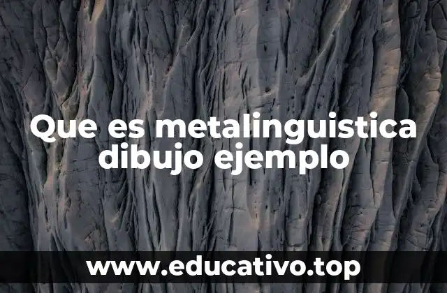 Que es metalinguistica dibujo ejemplo