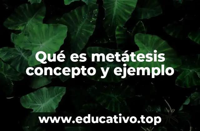 Qué es metátesis concepto y ejemplo