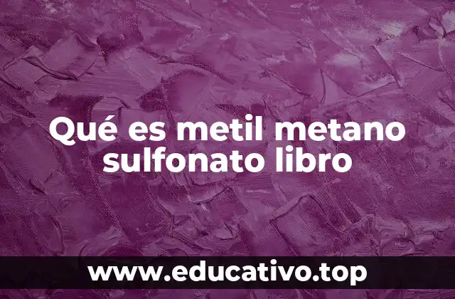 Qué es metil metano sulfonato libro