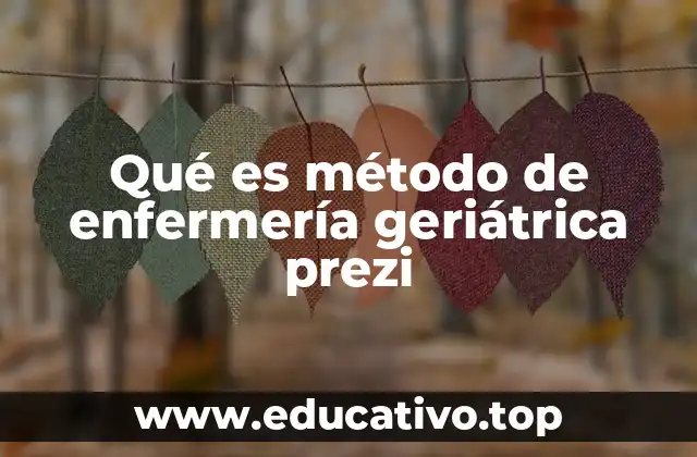 Qué es método de enfermería geriátrica prezi