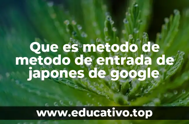 Que es metodo de metodo de entrada de japones de google