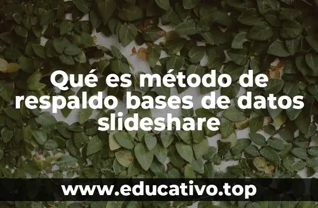 Qué es método de respaldo bases de datos slideshare