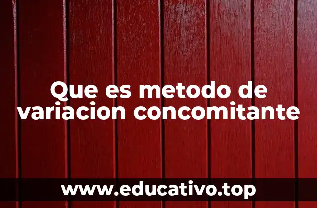 Que es metodo de variacion concomitante