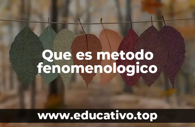 Orígenes y evolución del método fenomenológico