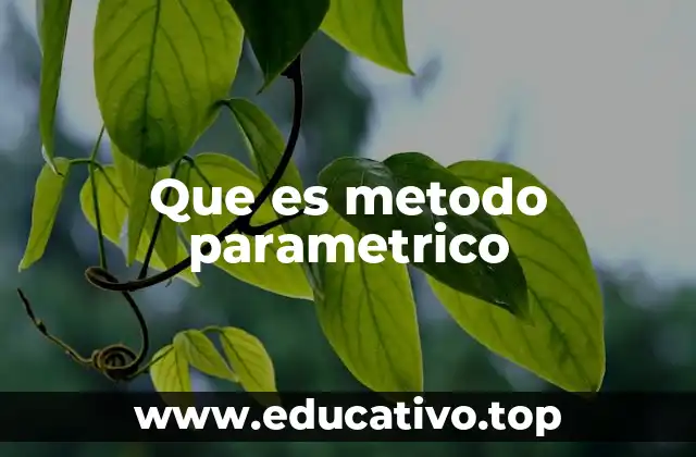 Que es metodo parametrico