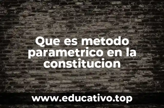 Que es metodo parametrico en la constitucion