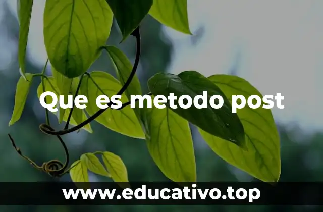Que es metodo post