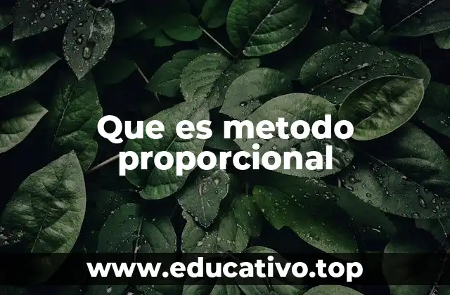 Que es metodo proporcional
