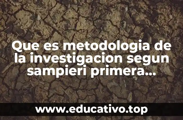 Que es metodologia de la investigacion segun sampieri primera edicion