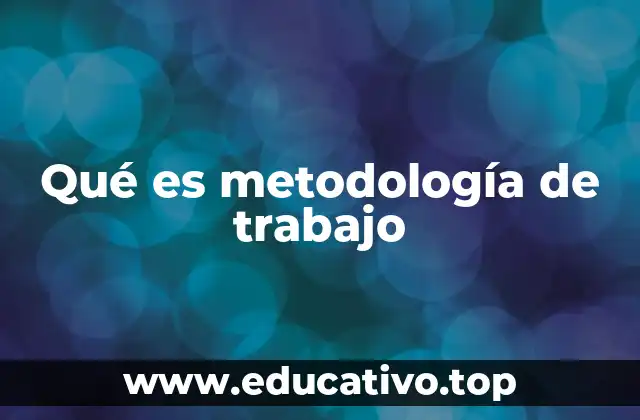 Qué es metodología de trabajo