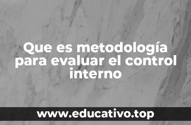 Que es metodología para evaluar el control interno