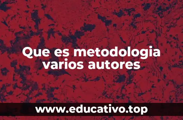 Que es metodologia varios autores