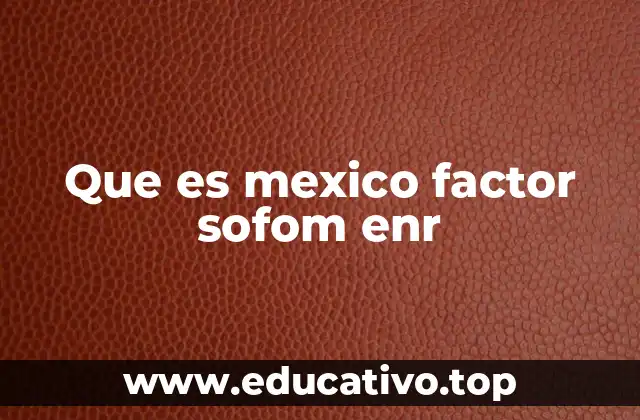 Que es mexico factor sofom enr