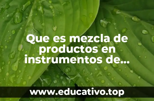 Que es mezcla de productos en instrumentos de presupestacion