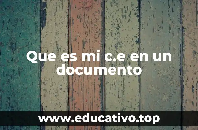Que es mi c.e en un documento