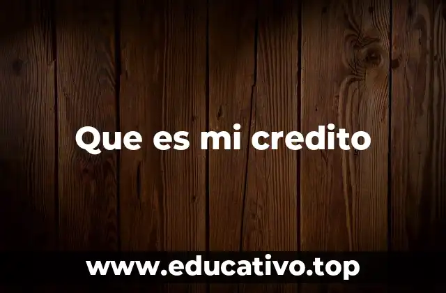 Que es mi credito