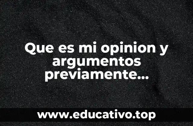 Que es mi opinion y argumentos previamente documentos