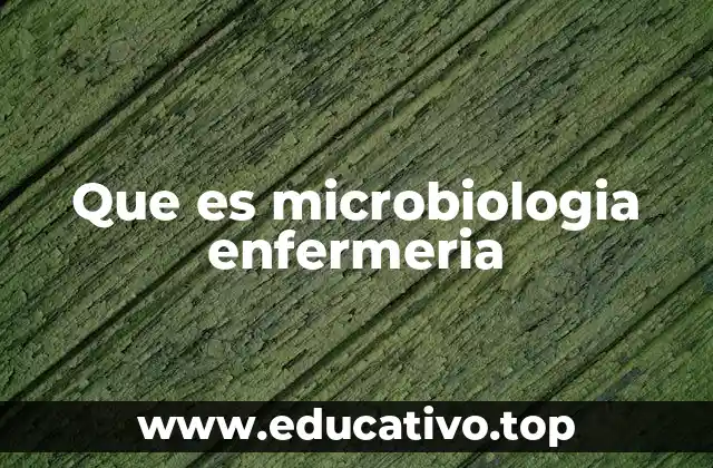Que es microbiologia enfermeria