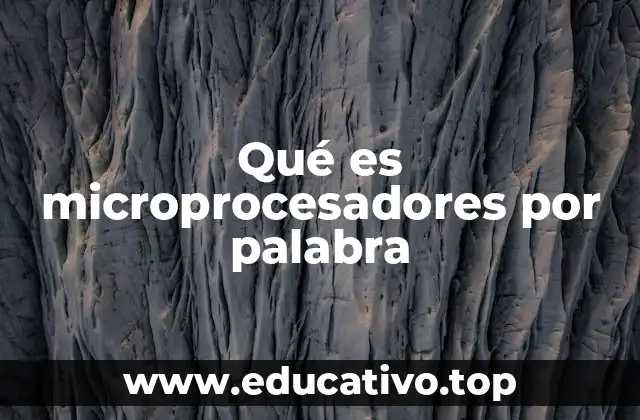 Qué es microprocesadores por palabra